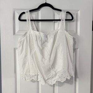 Maurices White Eyelet Camisole Top